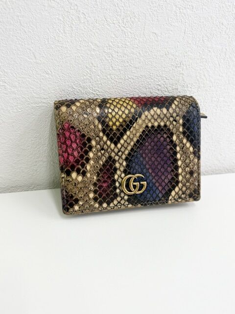 GUCCIGGマーモント ホック財布 パイソン